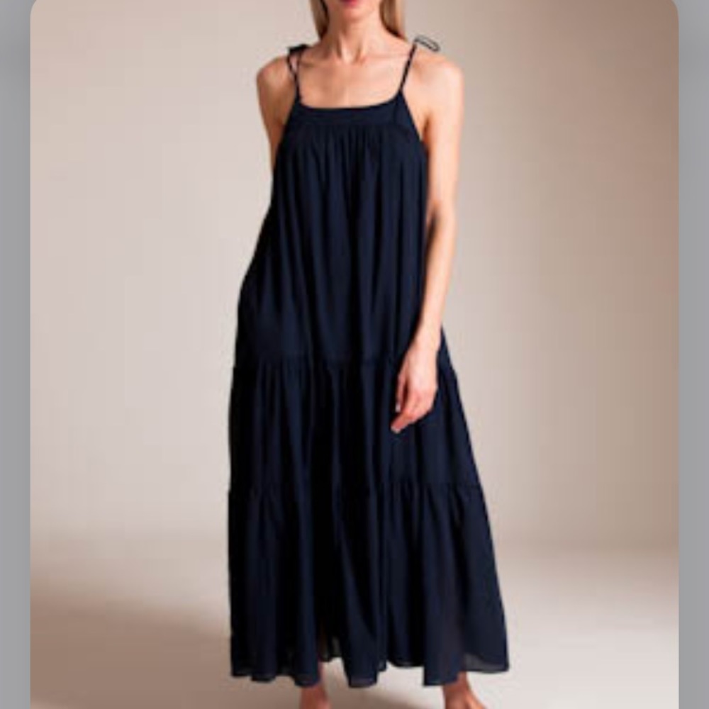 LOUP CHARMANT Airy Cotton Bondi Dress In Black